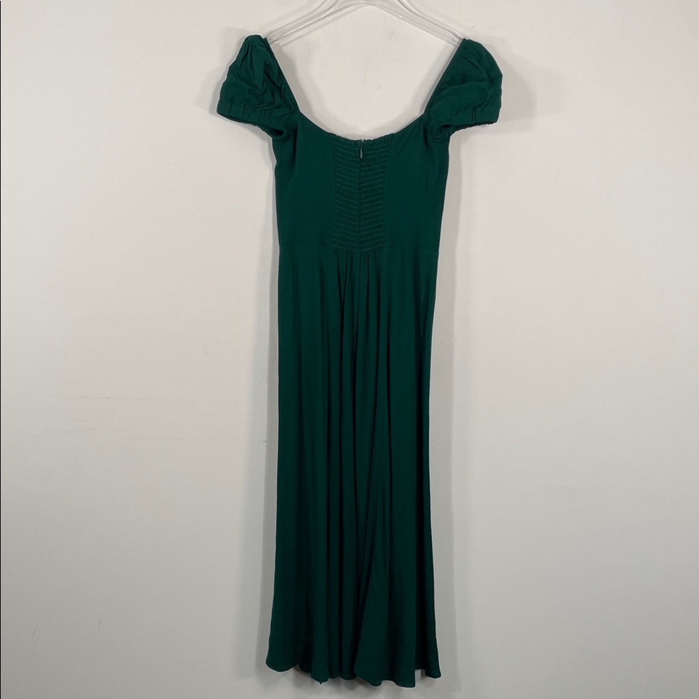 Reformation Sienne Emerald Midi Short Sleeves‎ Dress Sz 2 - Picture 9 of 9